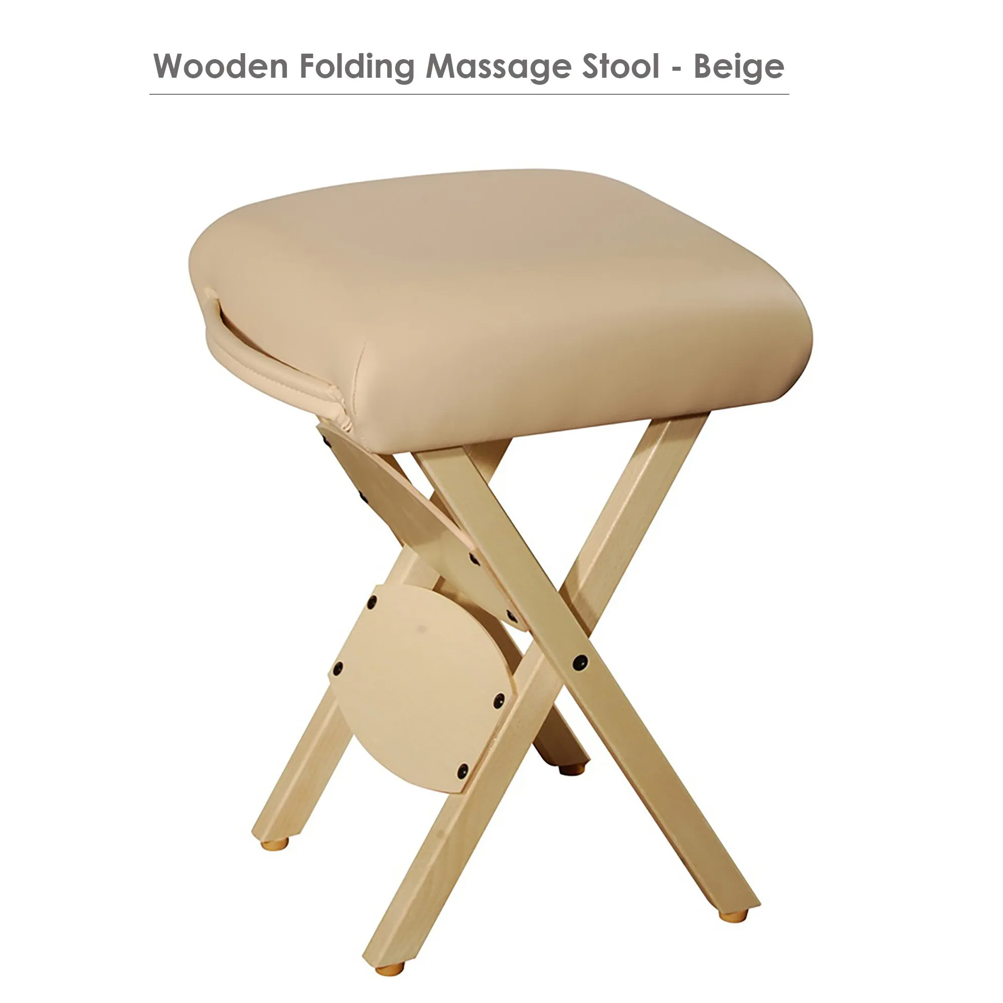 Master Massage Wooden Portable Folding Massage Stool- Lightweight Wood Foldable Tattoo Stool, Black
