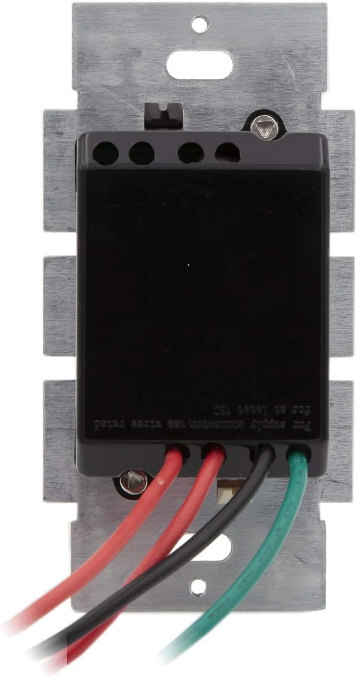 Maxxima Dimmer Electrical Light Switch - Featuring Blue Indicator Light, LED Compatible, 3-Way/Single Pole Use, 600 Watt Max, Dimmable Lamp and Lighting Control, Wall Plate Included - Black