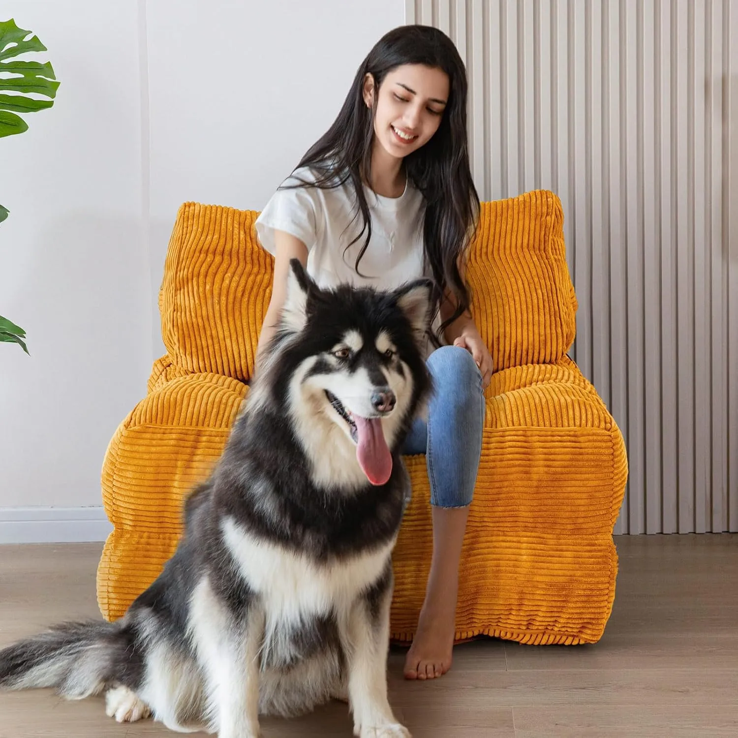 MAXYOYO Folding Sofa Bed, Convertible Sleeper Chair with Pillow Foldable Mattress with Back Support, Portable Fold Out Chair Bed Comfy Floor Sofa Lounge for Living Room Bedroom Apartment