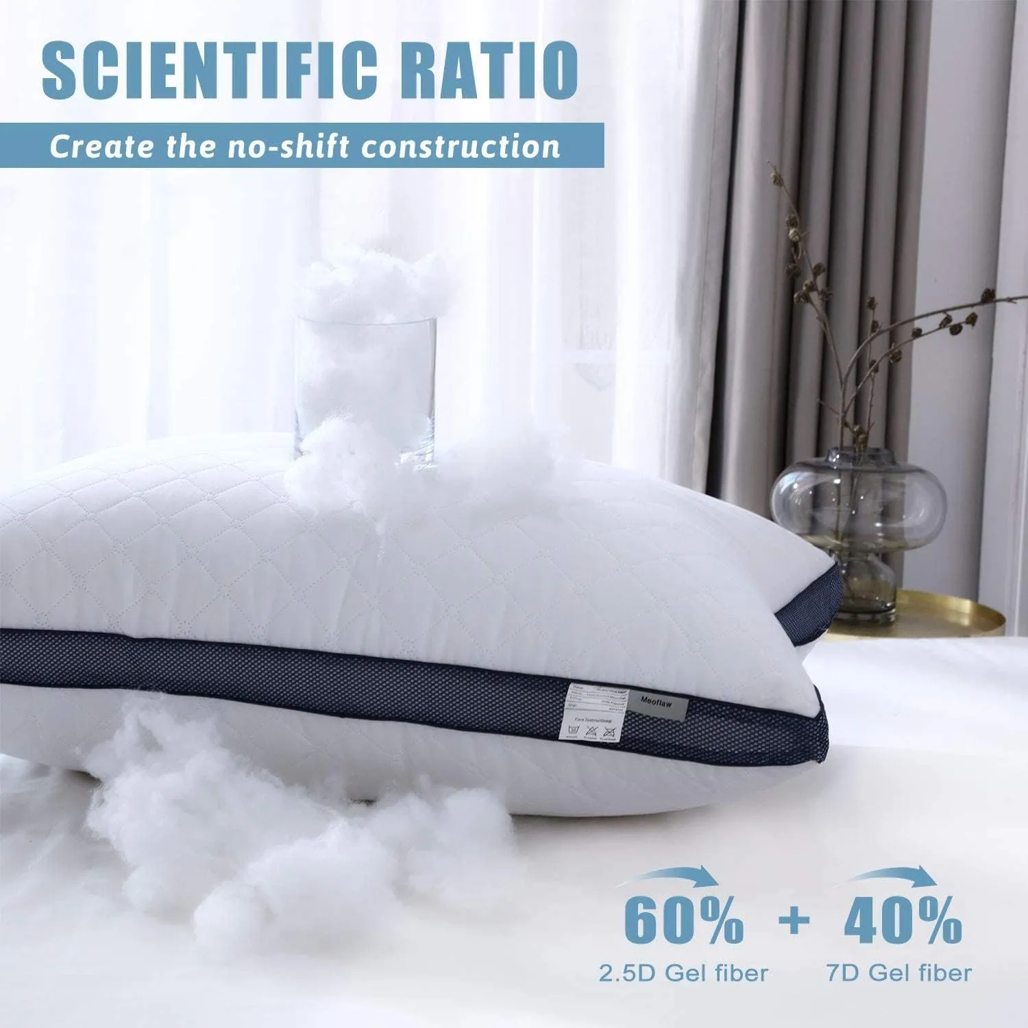 Meoflaw Pillows for Sleeping (2-Pack), Luxury Hotel Pillows Queen Size Set of 2,Bed Pillows for Side and Back Sleeper (Queen)