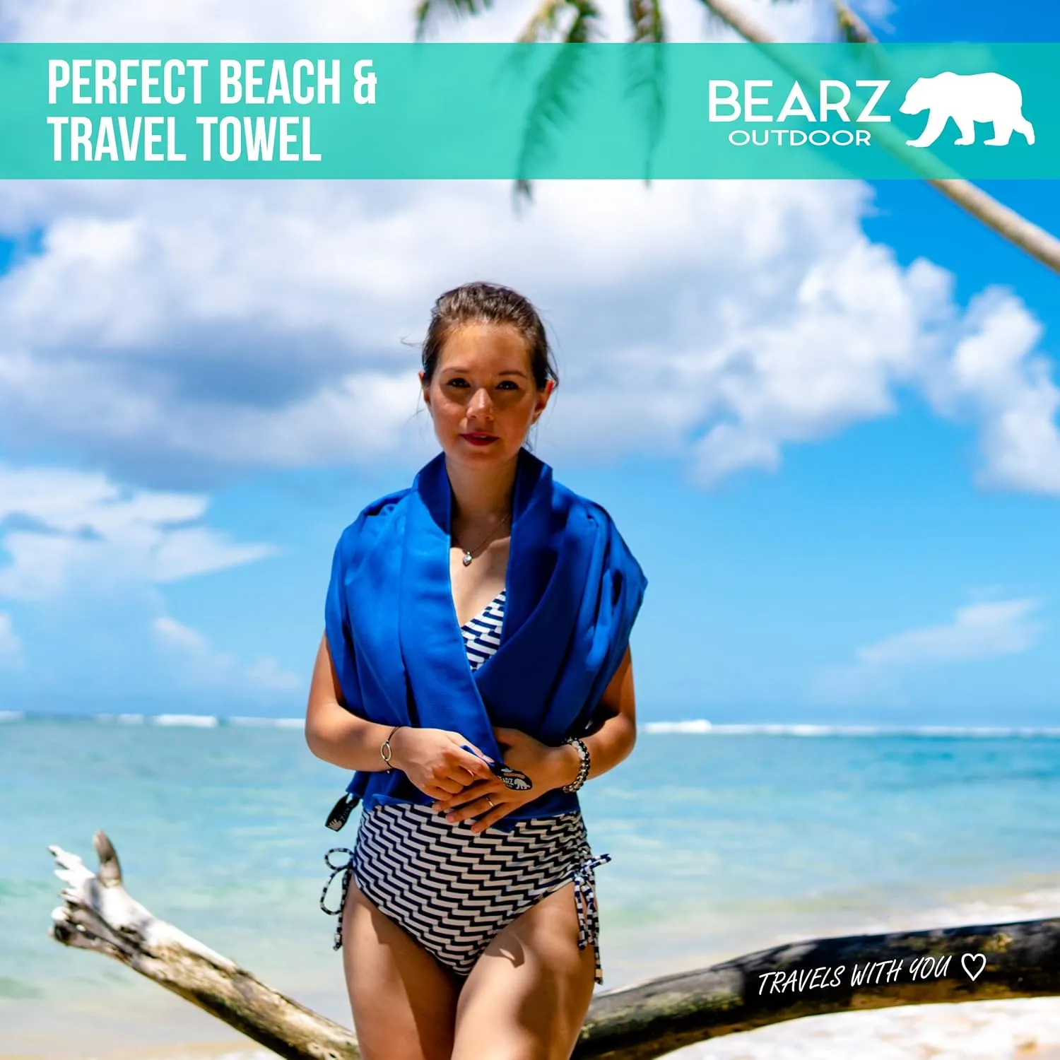 Microfiber Towel Set by BEARZ Outdoor. Microfiber Towels for Body, Workout Towel, Camp Towel, Yoga Towel, Sweat Towel, Microfiber Beach Towel, Travel Towel. Fast Drying & Compact. Free Face Towel