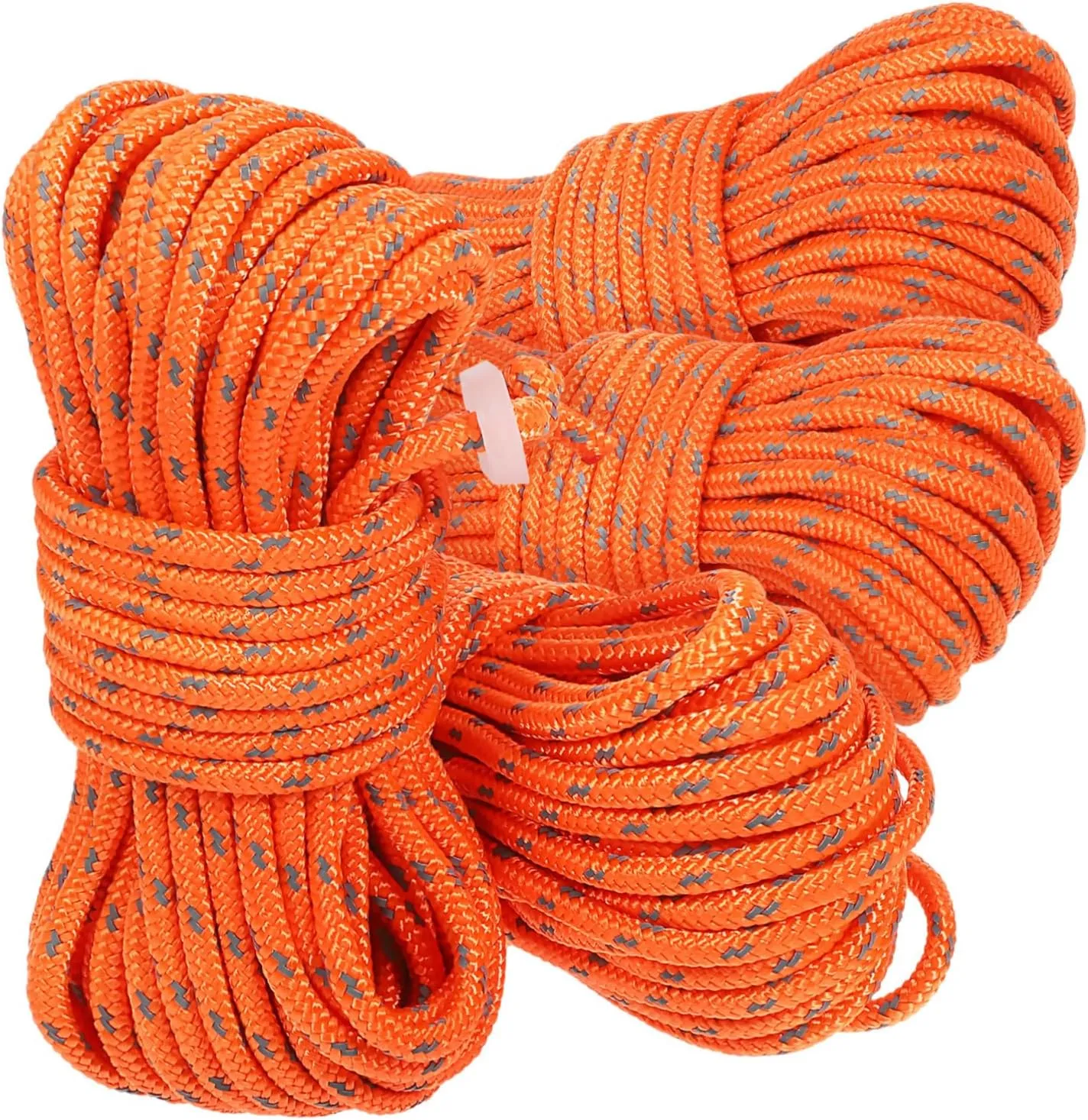 Mikikit 4pcs Reflective Camping Rope Heavy Duty Cord with Storage Bag for High Visibility Tent Tensioning Windproof Use Hiking and Climbing Enhanced Safety and Compact Storage