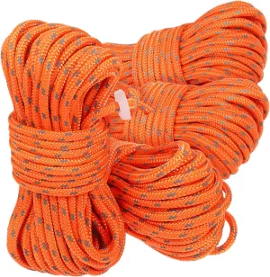 Mikikit 4pcs Reflective Camping Rope Heavy Duty Cord with Storage Bag for High Visibility Tent Tensioning Windproof Use Hiking and Climbing Enhanced Safety and Compact Storage