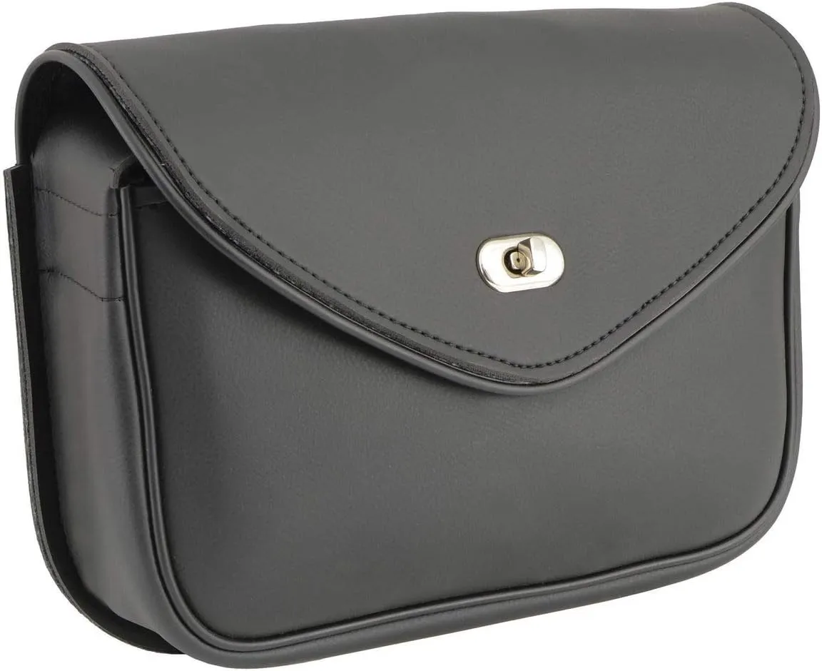 Milwaukee Leather SH63301 Black PVC Extra Large Motorcycle Windshield Bag with Turn Lock - One Size
