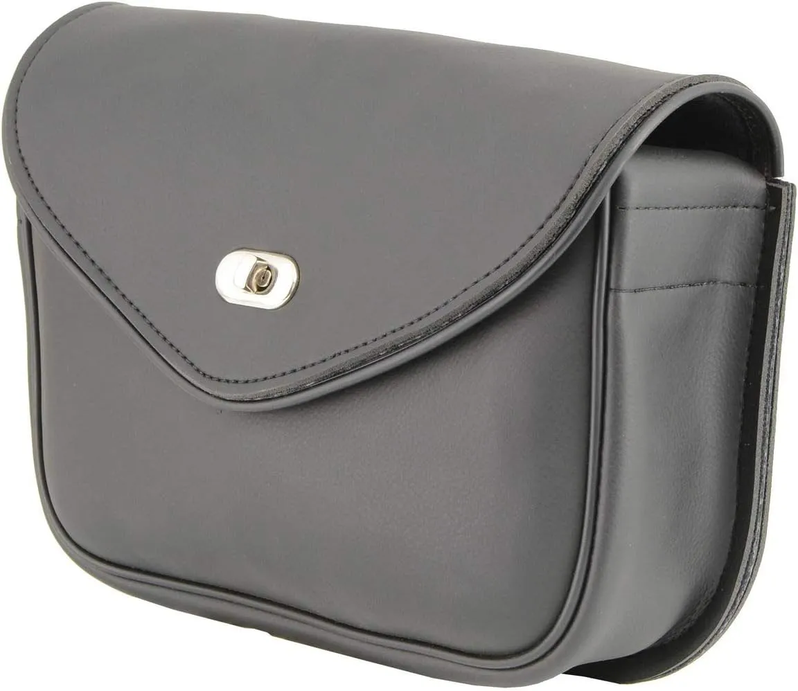 Milwaukee Leather SH63301 Black PVC Extra Large Motorcycle Windshield Bag with Turn Lock - One Size