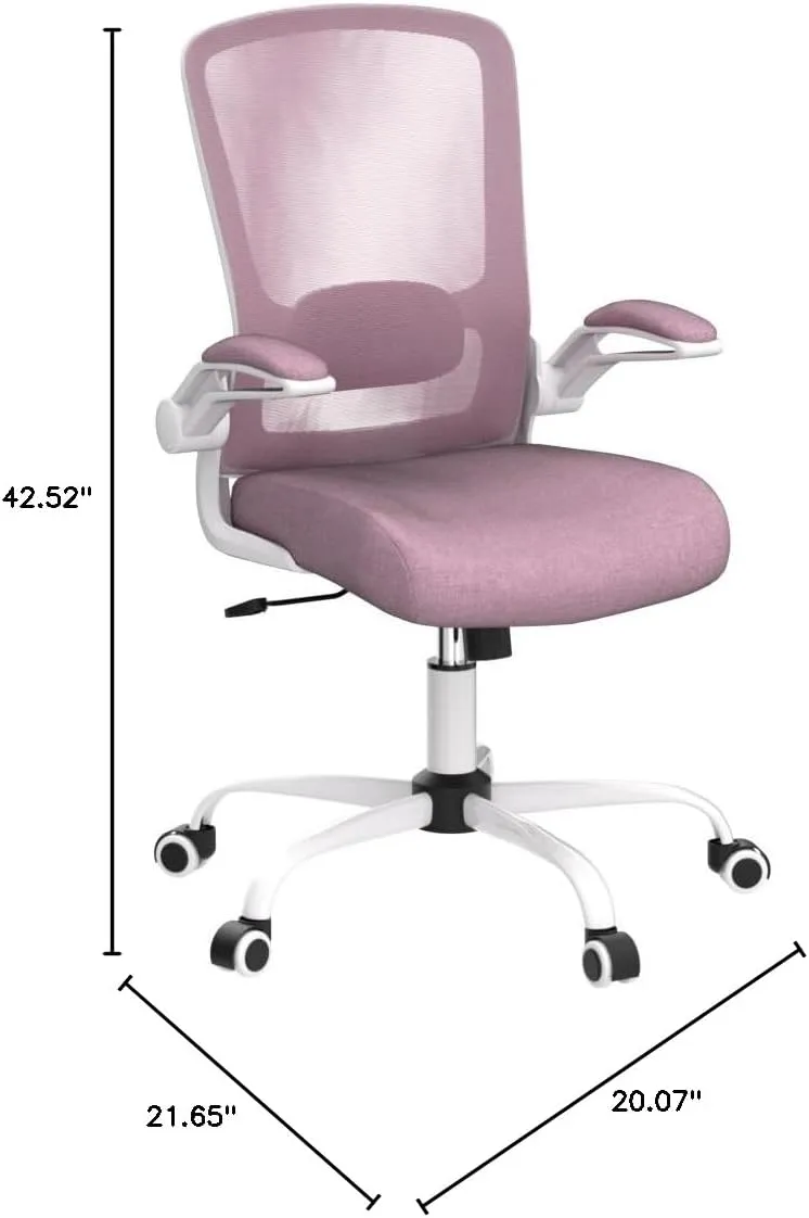 Mimoglad Ergonomic High Back Mesh Office Chair, Adjustable Lumbar Support, Thickened Seat Cushion (Modern, Orchid)