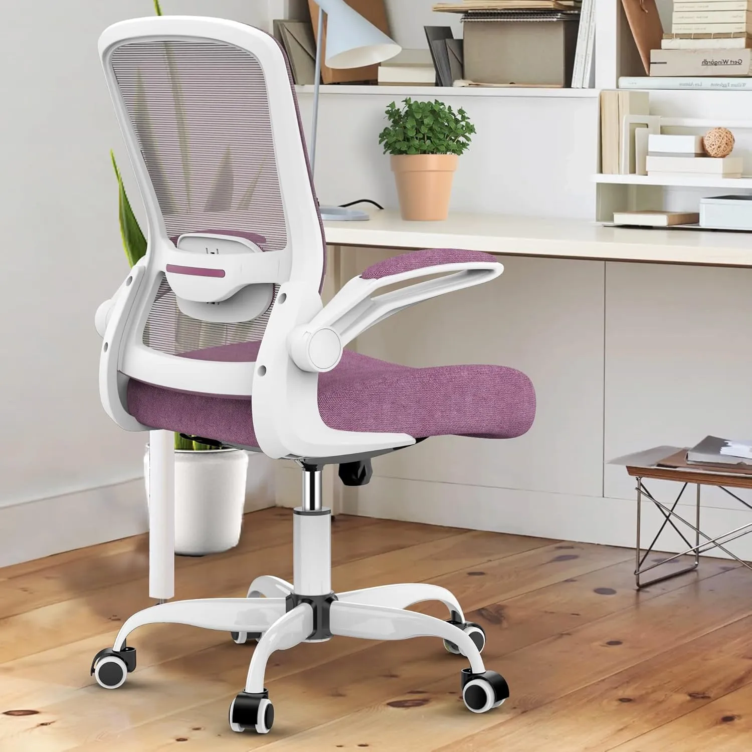 Mimoglad Ergonomic High Back Mesh Office Chair, Adjustable Lumbar Support, Thickened Seat Cushion (Modern, Orchid)