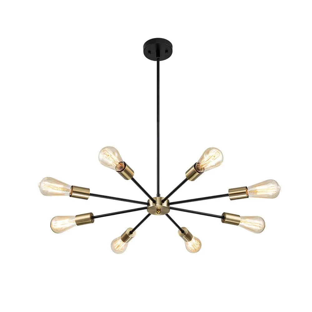 Minimalist Mid-Century Linear Sputnik Light Fixture