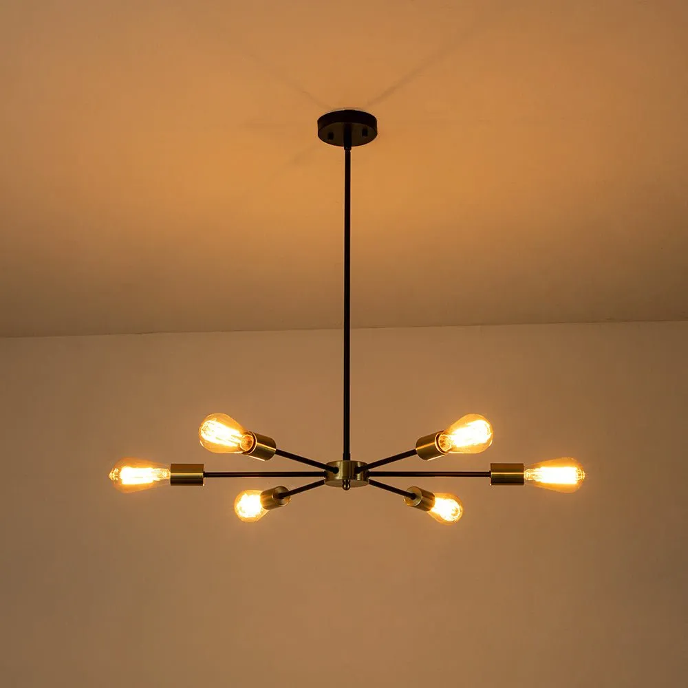 Minimalist Mid-Century Linear Sputnik Light Fixture
