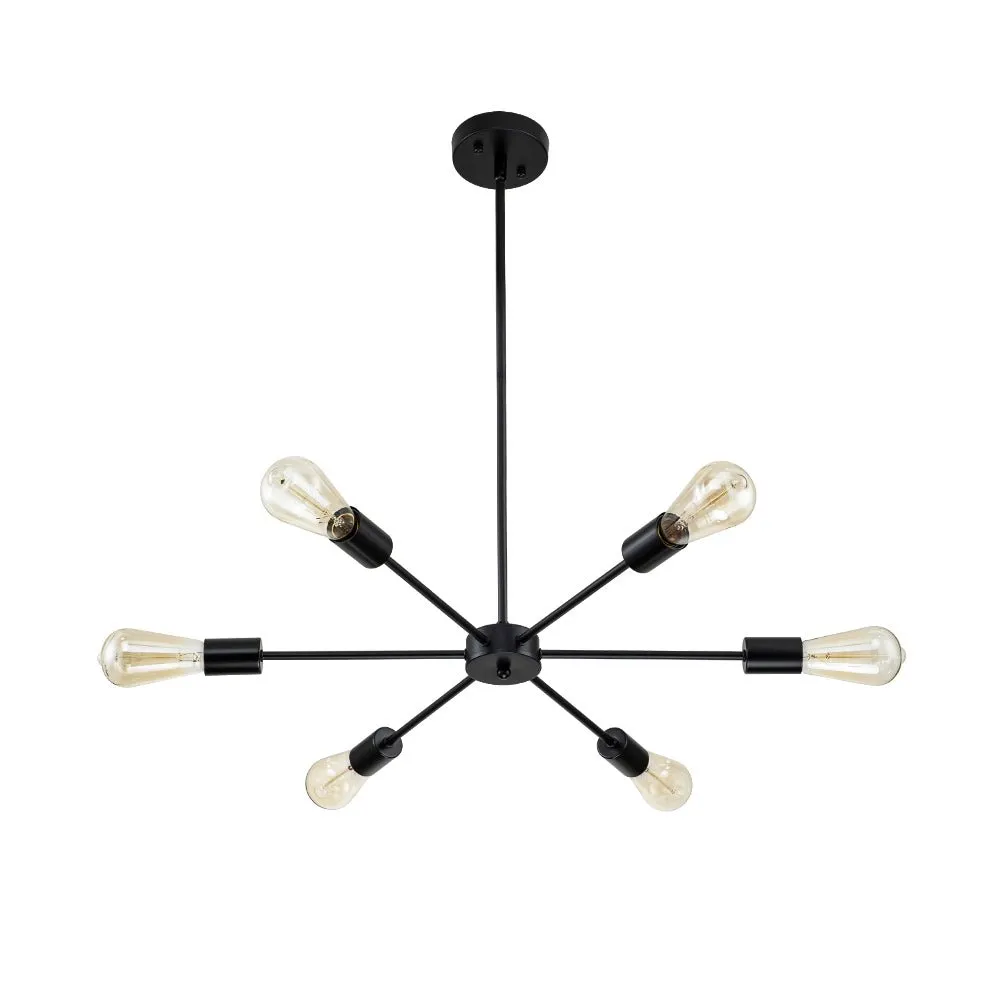 Minimalist Mid-Century Linear Sputnik Light Fixture