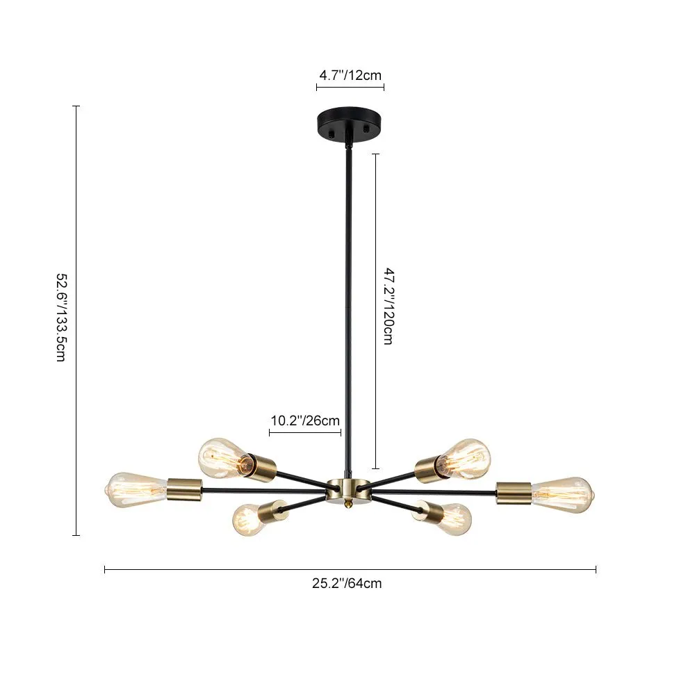 Minimalist Mid-Century Linear Sputnik Light Fixture
