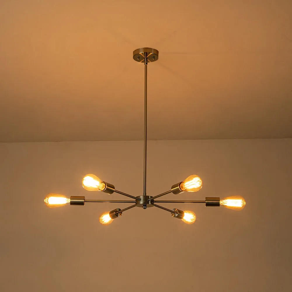 Minimalist Mid-Century Linear Sputnik Light Fixture