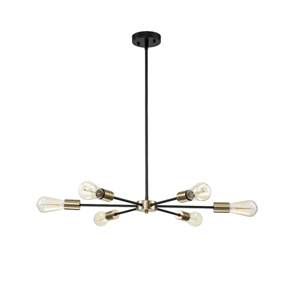 Minimalist Mid-Century Linear Sputnik Light Fixture