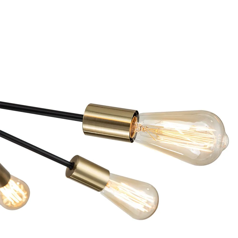 Minimalist Mid-Century Linear Sputnik Light Fixture