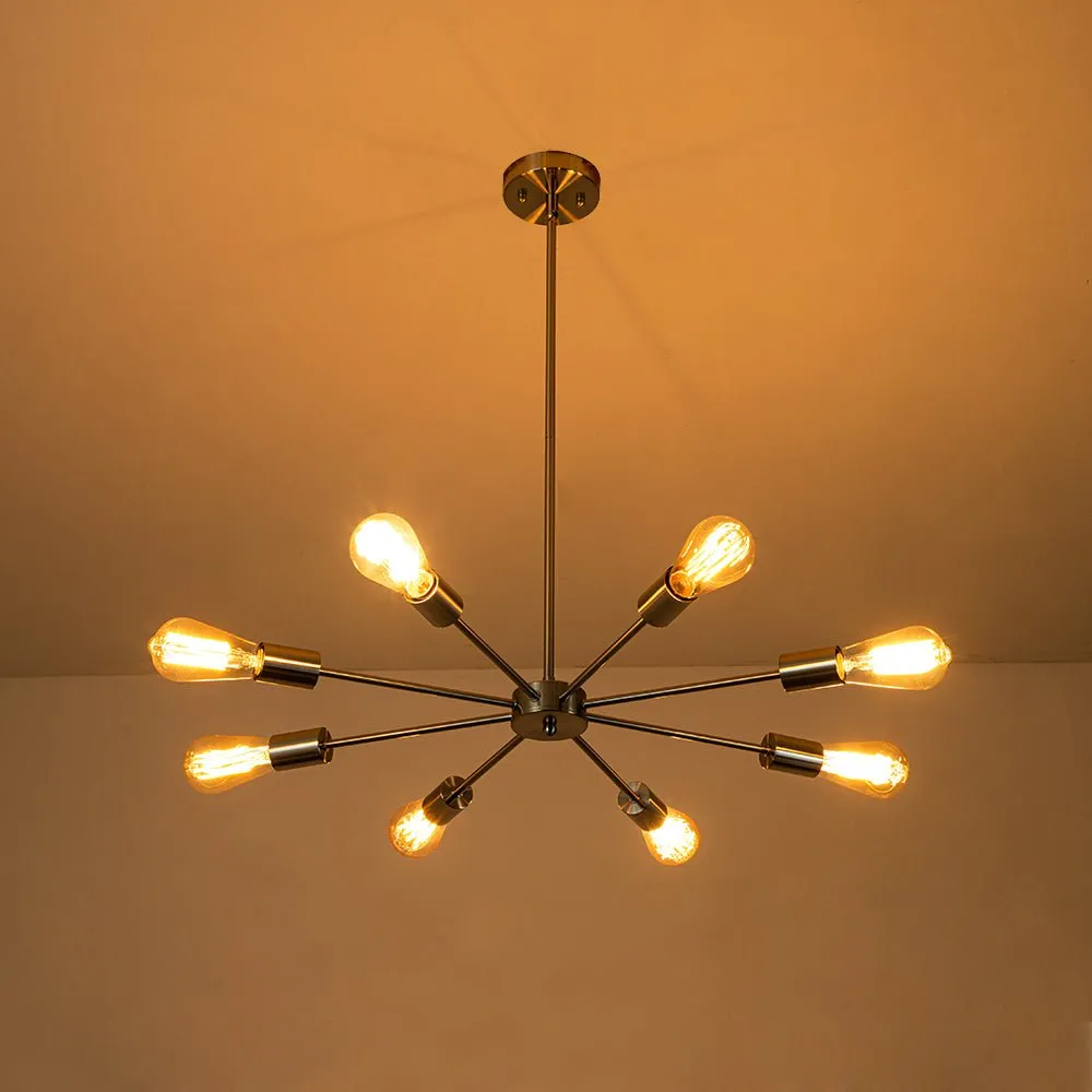Minimalist Mid-Century Linear Sputnik Light Fixture
