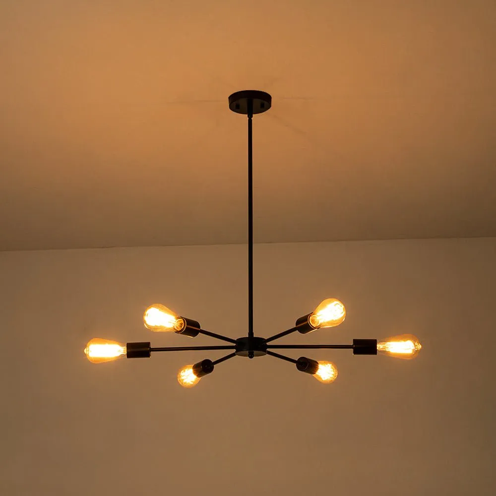 Minimalist Mid-Century Linear Sputnik Light Fixture