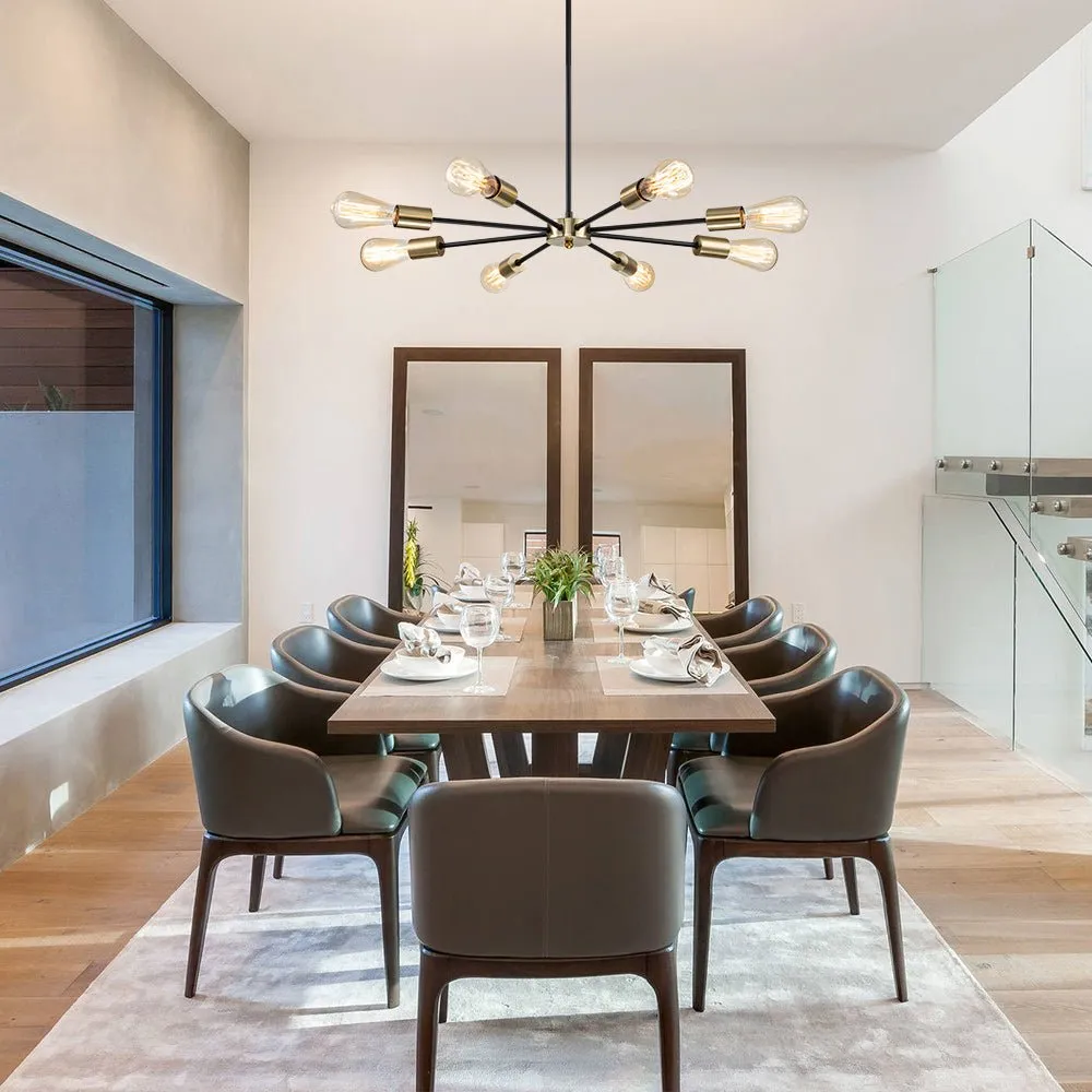 Minimalist Mid-Century Linear Sputnik Light Fixture