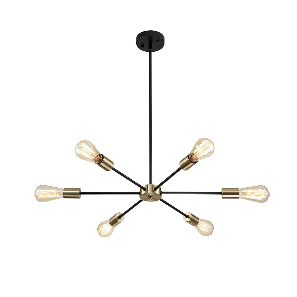 Minimalist Mid-Century Linear Sputnik Light Fixture
