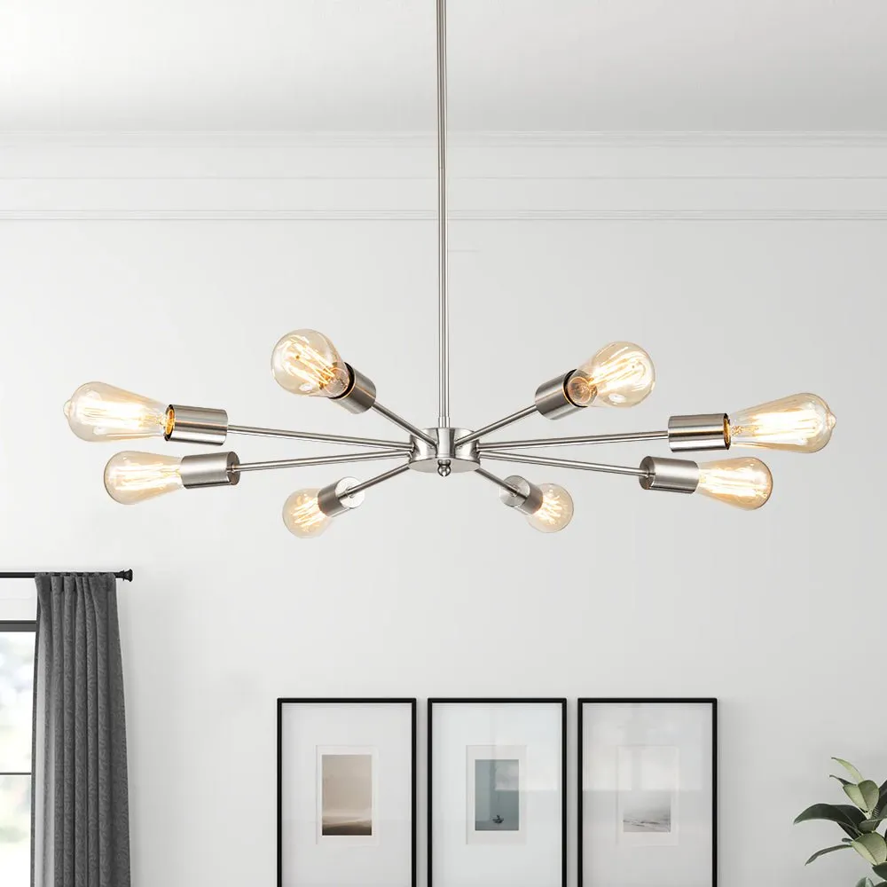 Minimalist Mid-Century Linear Sputnik Light Fixture
