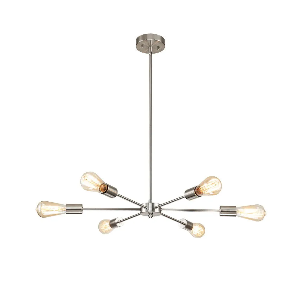 Minimalist Mid-Century Linear Sputnik Light Fixture
