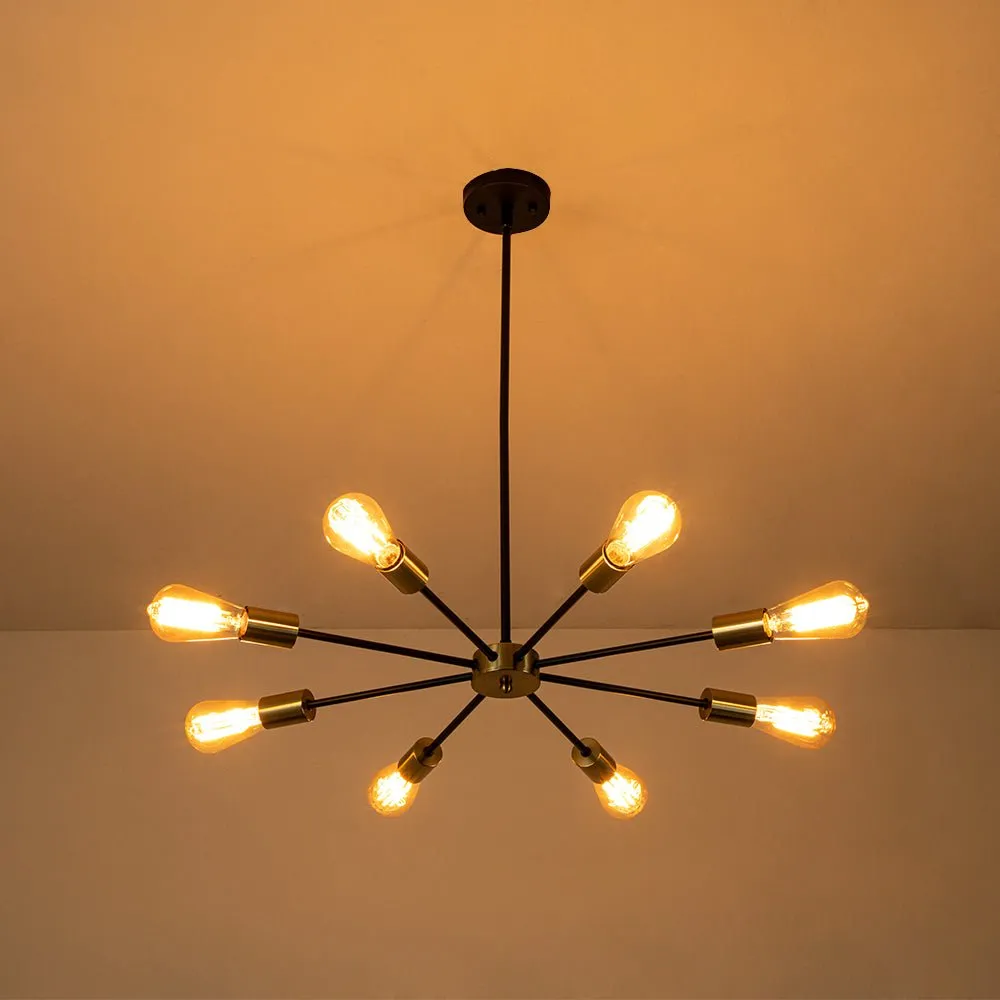 Minimalist Mid-Century Linear Sputnik Light Fixture