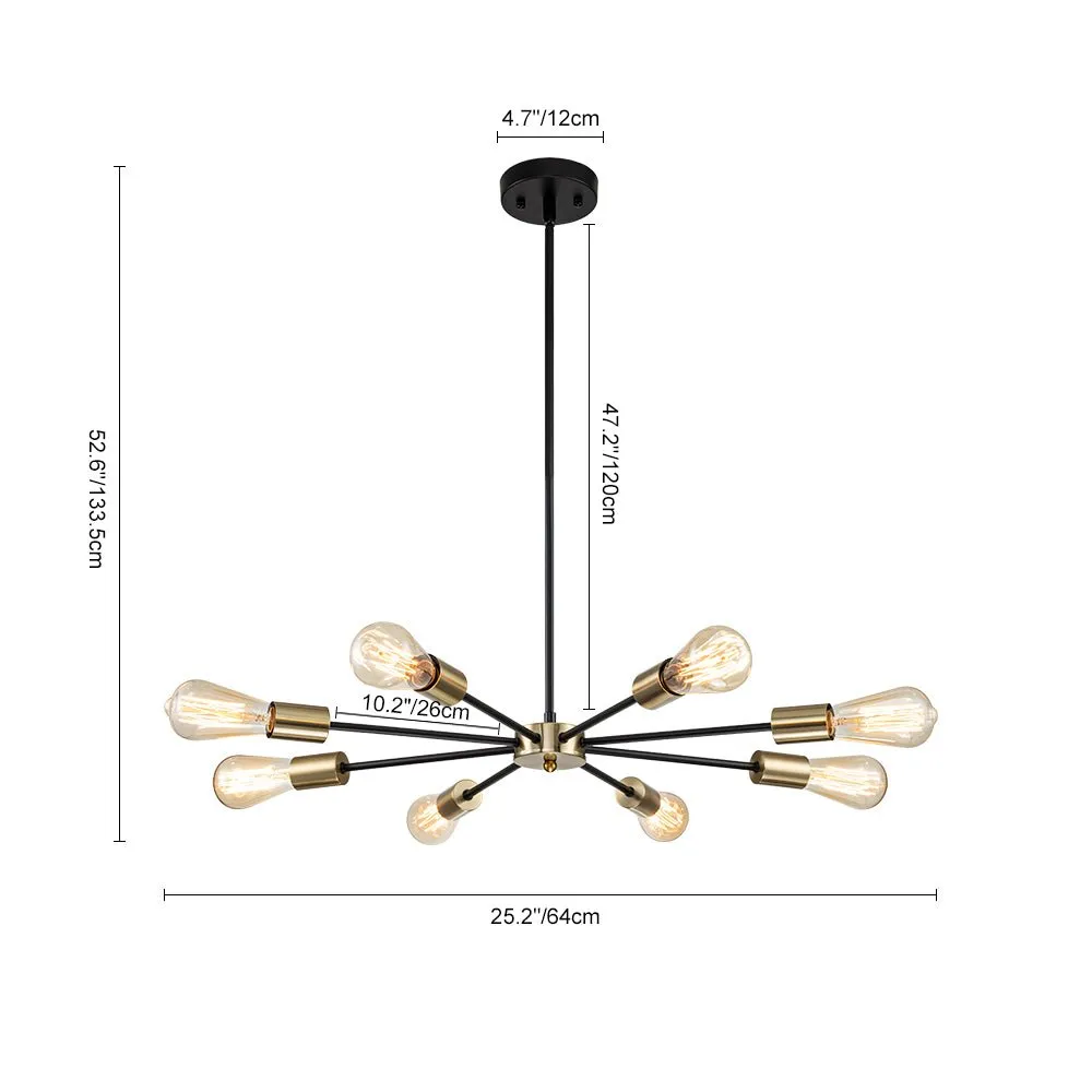 Minimalist Mid-Century Linear Sputnik Light Fixture