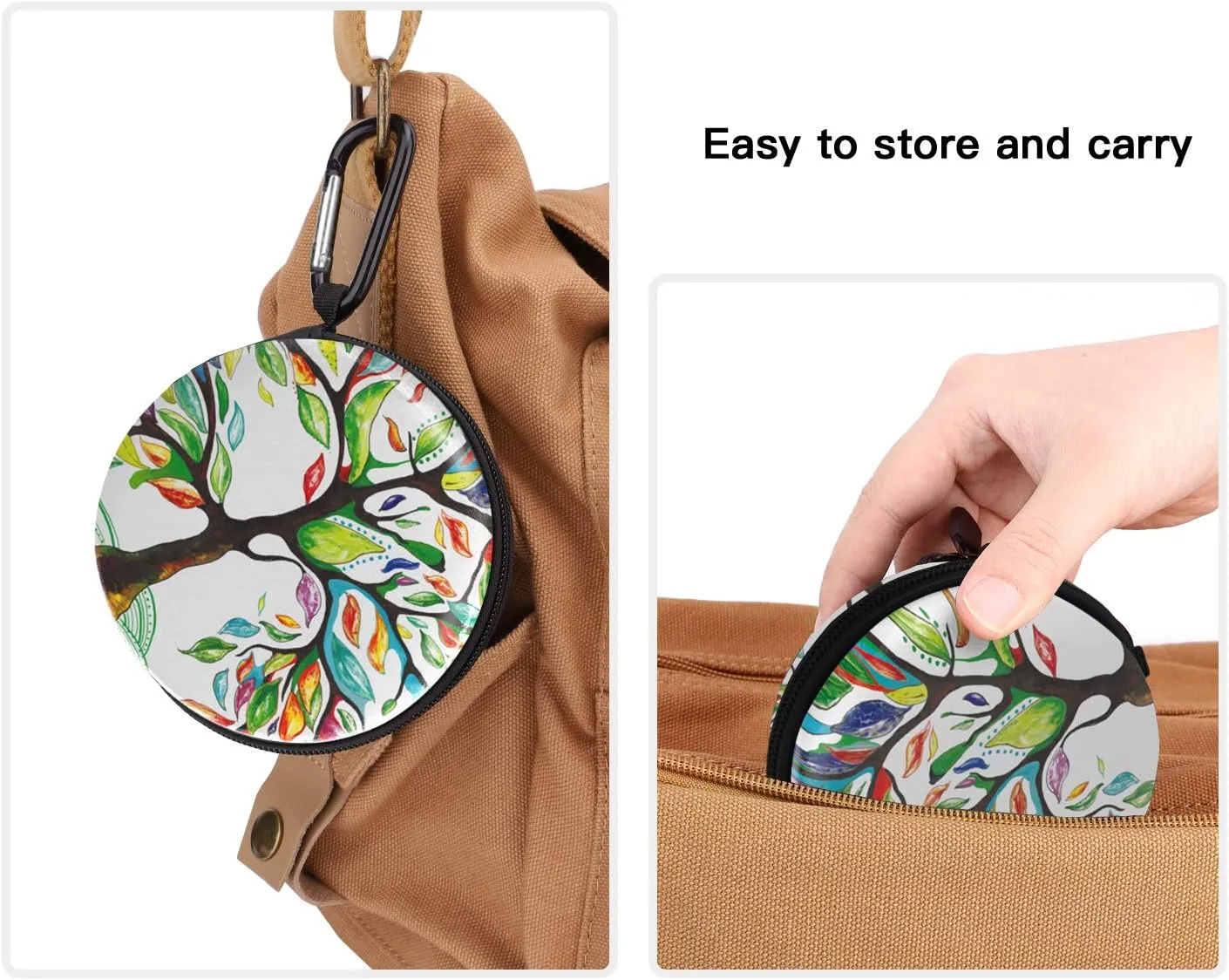 MoKo Storage Box Compatible with Apple Watch 46mm/45mm/44mm/42mm/40mm/38mm Series 6/5/4/3/2/1/SE, Protective Travel Storage Bag Fit iWatch Stand and Airpods 2&1 Charging Case Station Dock, Lucky Tree