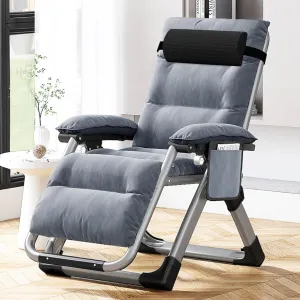 MOPHOTO Comfy Folding Chair for Living Room, Foldable Recliner Chair Lounge Chairs with Mattress for Indoor Outdoor, Leisure Chair Adjustable Reclining Chairs for Adults