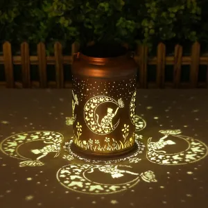 Mothers Day Gfits Solars Lights Outdoor Waterproof - Cat Garden Decor Birthday Gifts for Women Mom Grandma Hanging Metal Solar Lantern for Outside, Patio, Outdoor, Yard, Backyard, Porch