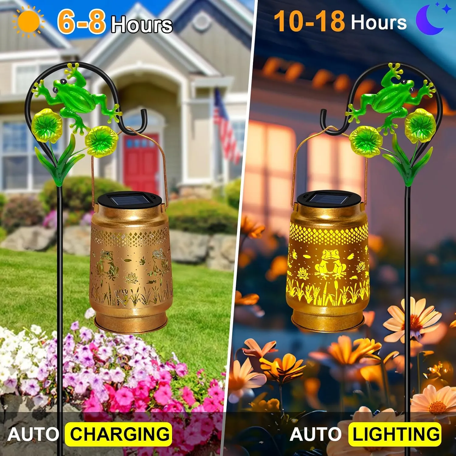 Mothers Day Gifts Frog Solar Lanterns Outdoor Waterproof with Shepherd Hook,Frog Birthday Gift for Women Grandma,Hanging Solar Lights,Cute Frog Decor for Outside Yard,Patio,Lawn,Garden Accessories