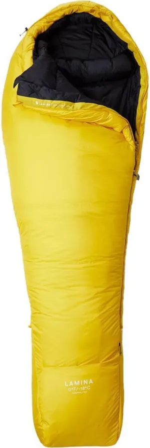 Mountain Hardwear Lamina 0 Sleeping Bag: 0F Synthetic, Electron Yellow, Long/Right Zip