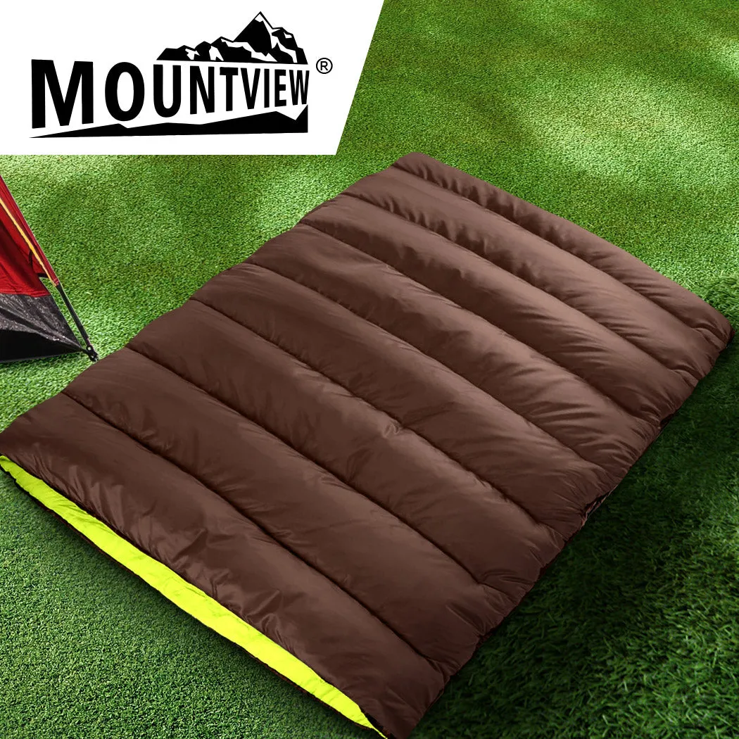 Mountview Double Sleeping Bag Bags Outdoor Brown