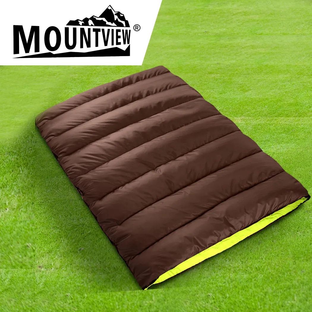 Mountview Double Sleeping Bag Bags Outdoor Brown