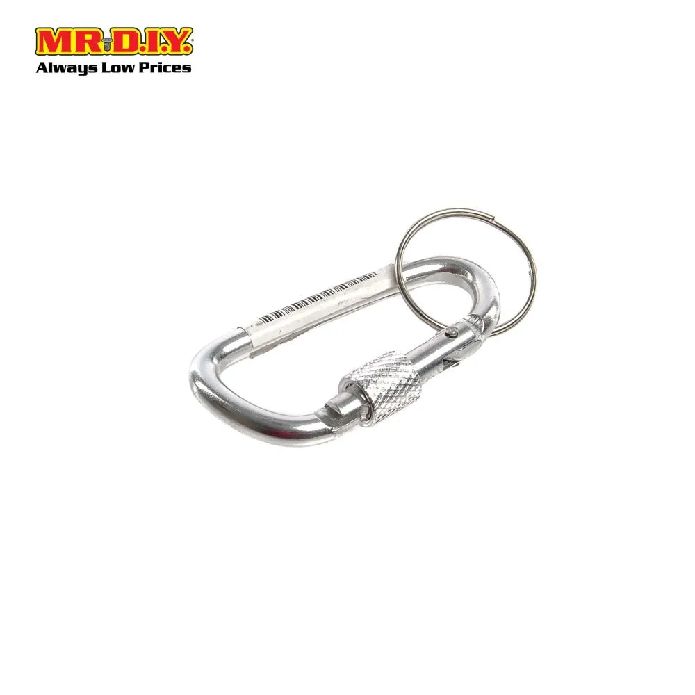 (MR.DIY) Lockable Carabiner D-Shape Aluminium Clip Snap Spring Fast Link Hook Buckle (5.5cm)