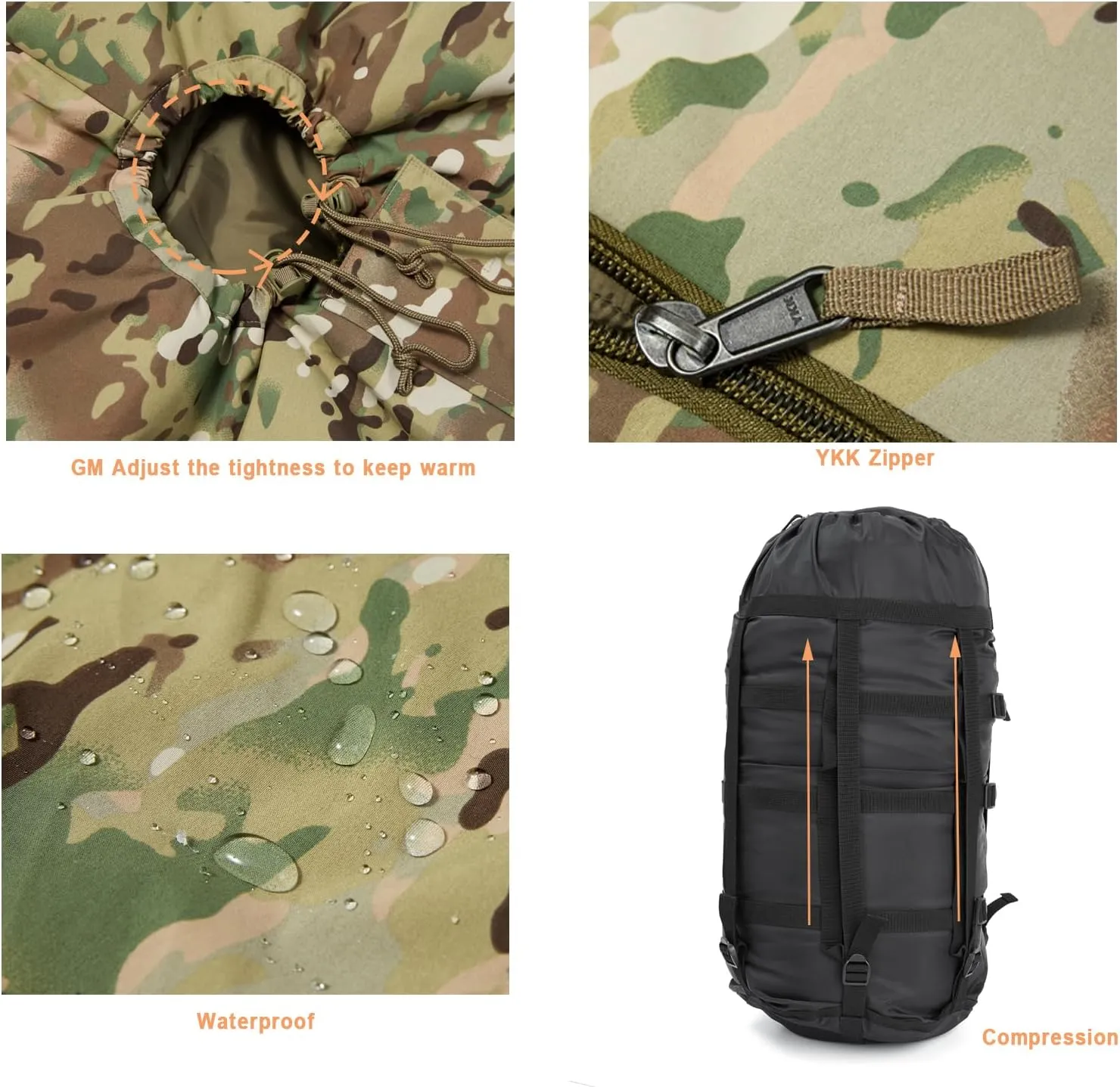 MT Military Army Force Defence 4 & Tropen Patrol Mummy Sleeping Bags with Bivy Cover Compression Sack, Modular Sleeping System 2.0 for Cold Weather,
