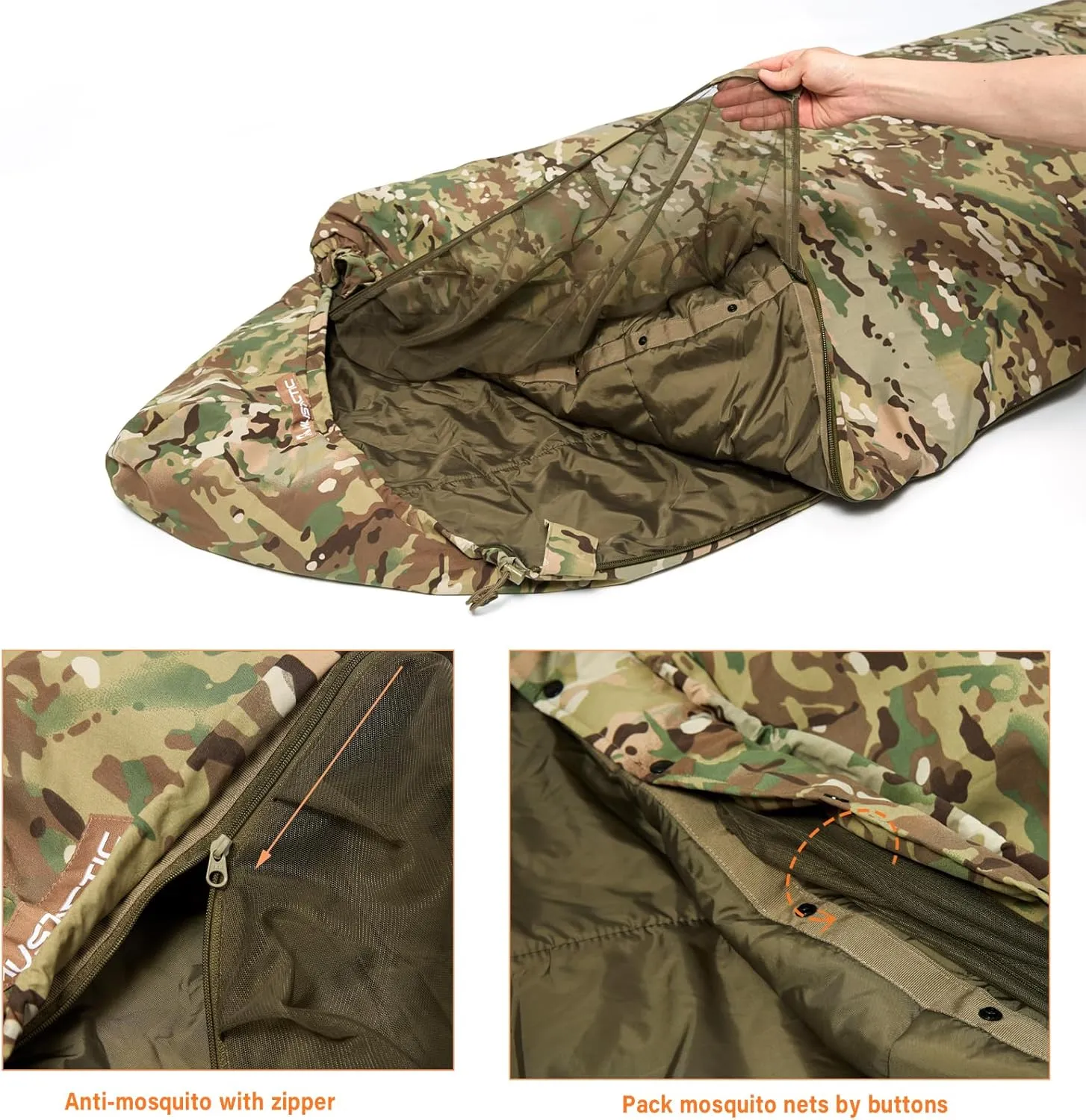 MT Military Army Force Defence 4 & Tropen Patrol Mummy Sleeping Bags with Bivy Cover Compression Sack, Modular Sleeping System 2.0 for Cold Weather,