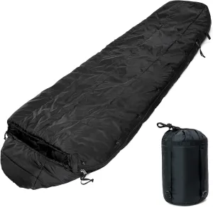 MT Military Patrol/Intermediate Sleeping Bag, Part of 4 Piece Army Modular Sleep System for All Season Olive Drab/Black