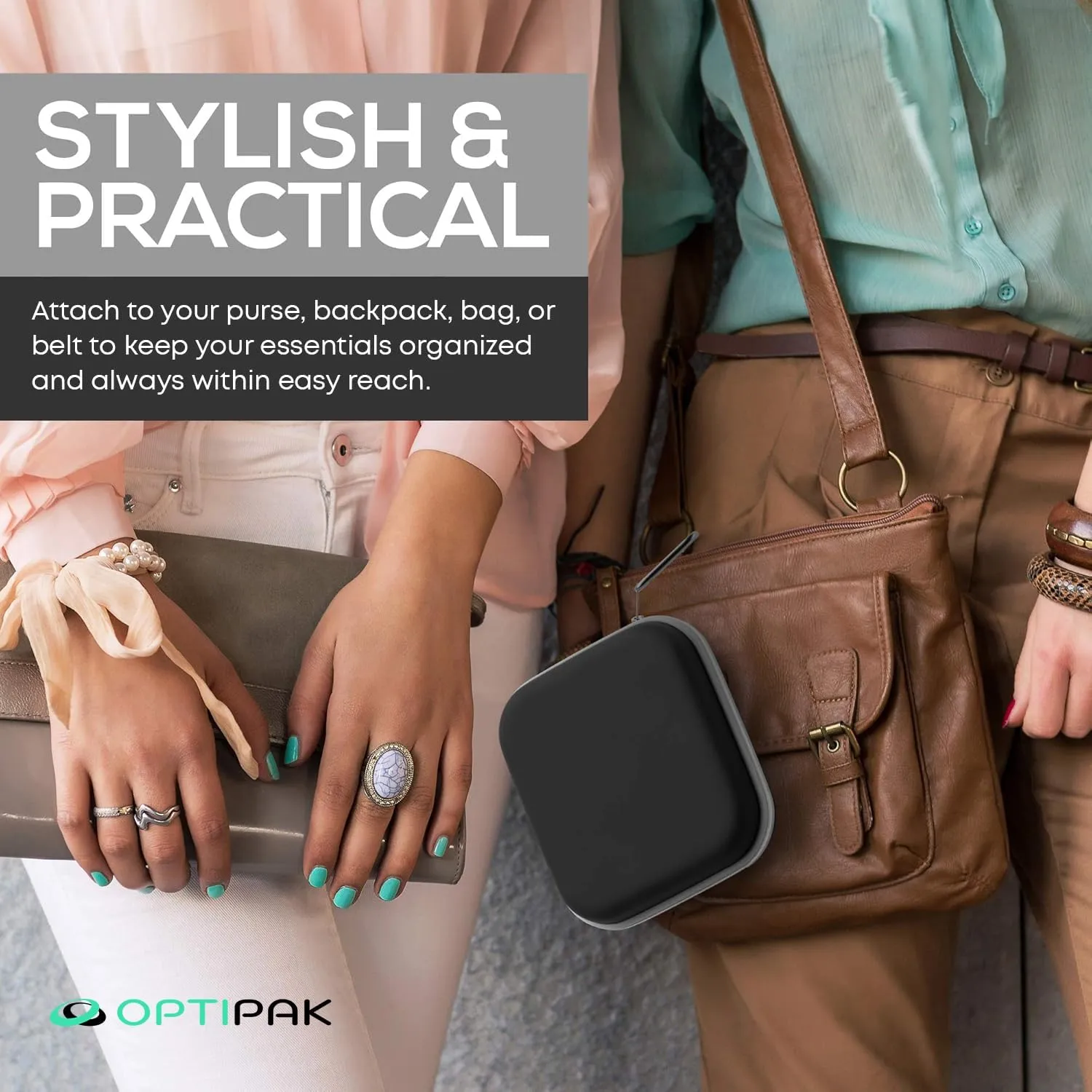 Multipurpose Purse Pouch | Neoprene Makeup Bag with Zipper Pouch & Carabiner Keychain | Portable Travel Cosmetic Bag, Women’s Travel Makeup Tote (Pack of 3)
