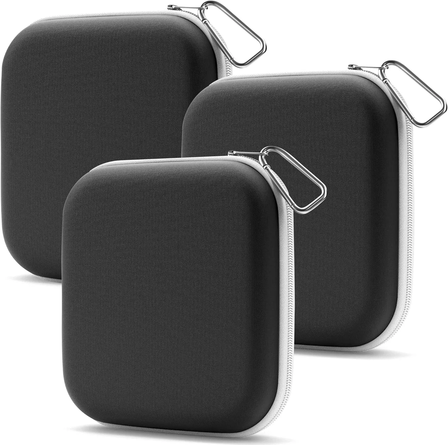Multipurpose Purse Pouch | Neoprene Makeup Bag with Zipper Pouch & Carabiner Keychain | Portable Travel Cosmetic Bag, Women’s Travel Makeup Tote (Pack of 3)