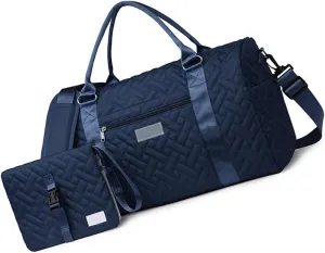 Mummy Bag Fitness Bag Travel Bag Luggage Bag Large Capacity Training Bag Stylish Overnight Bag Weekends Bag Sport Bag, Blue, 45x18x28cm