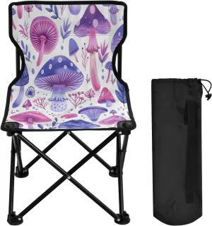 Mushroom Portable Outdoor Folding Chair Anti-Slip Padded Oxford Cloth Stool Camping Chair Small for Beach Hiking Fishing Gardening Quad Camp Chair