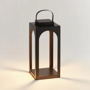 Napa Matte Black Brooks Solar Led Lantern 18"