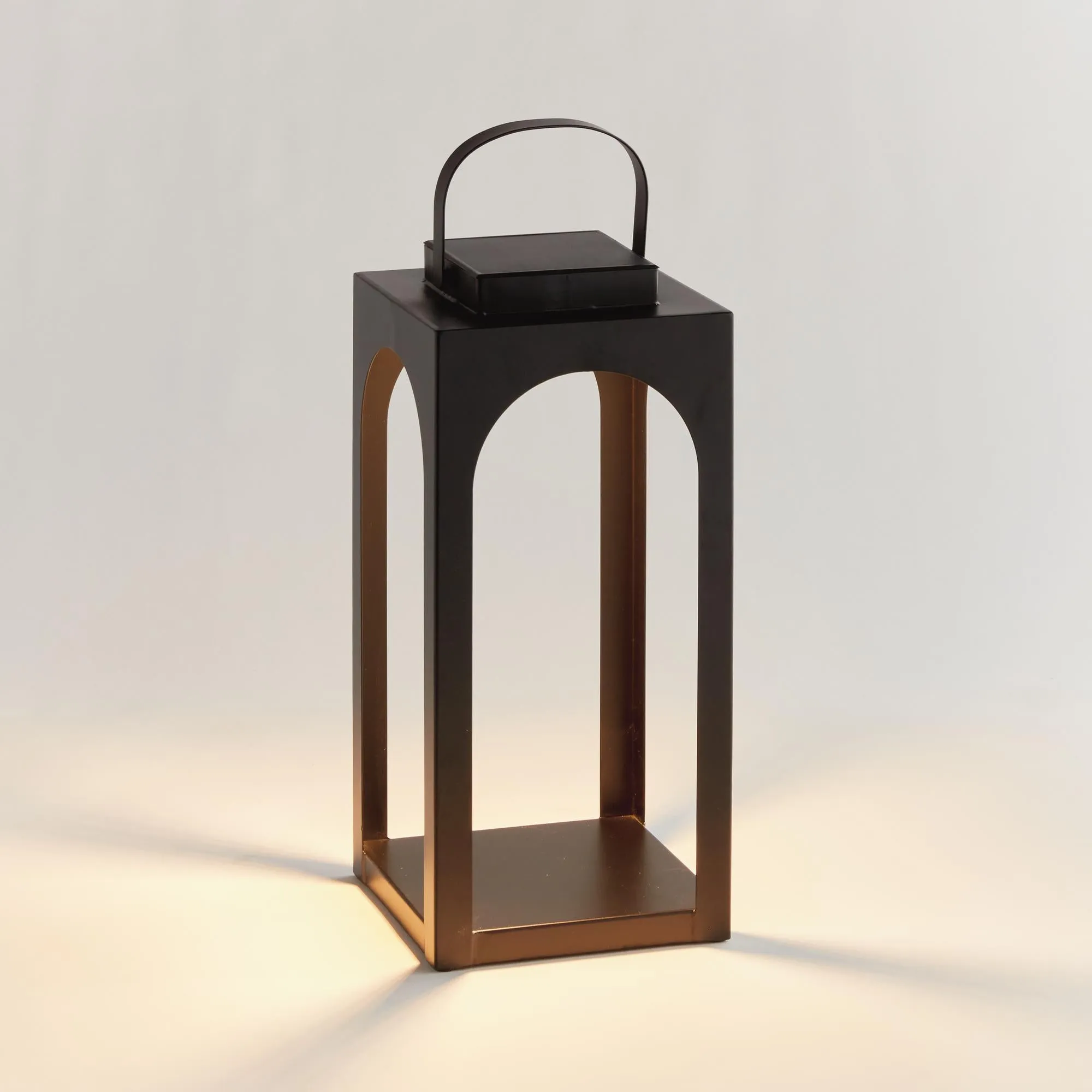 Napa Matte Black Brooks Solar Led Lantern 18"