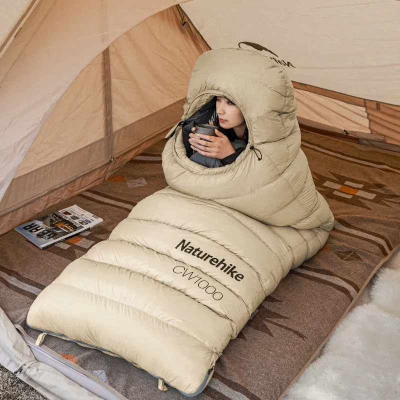 Naturehike Sleeping Bag Cw700 / Cw1000 90% Goose Down Fill Content Envelope Type Warm Joy Sleeping Bag