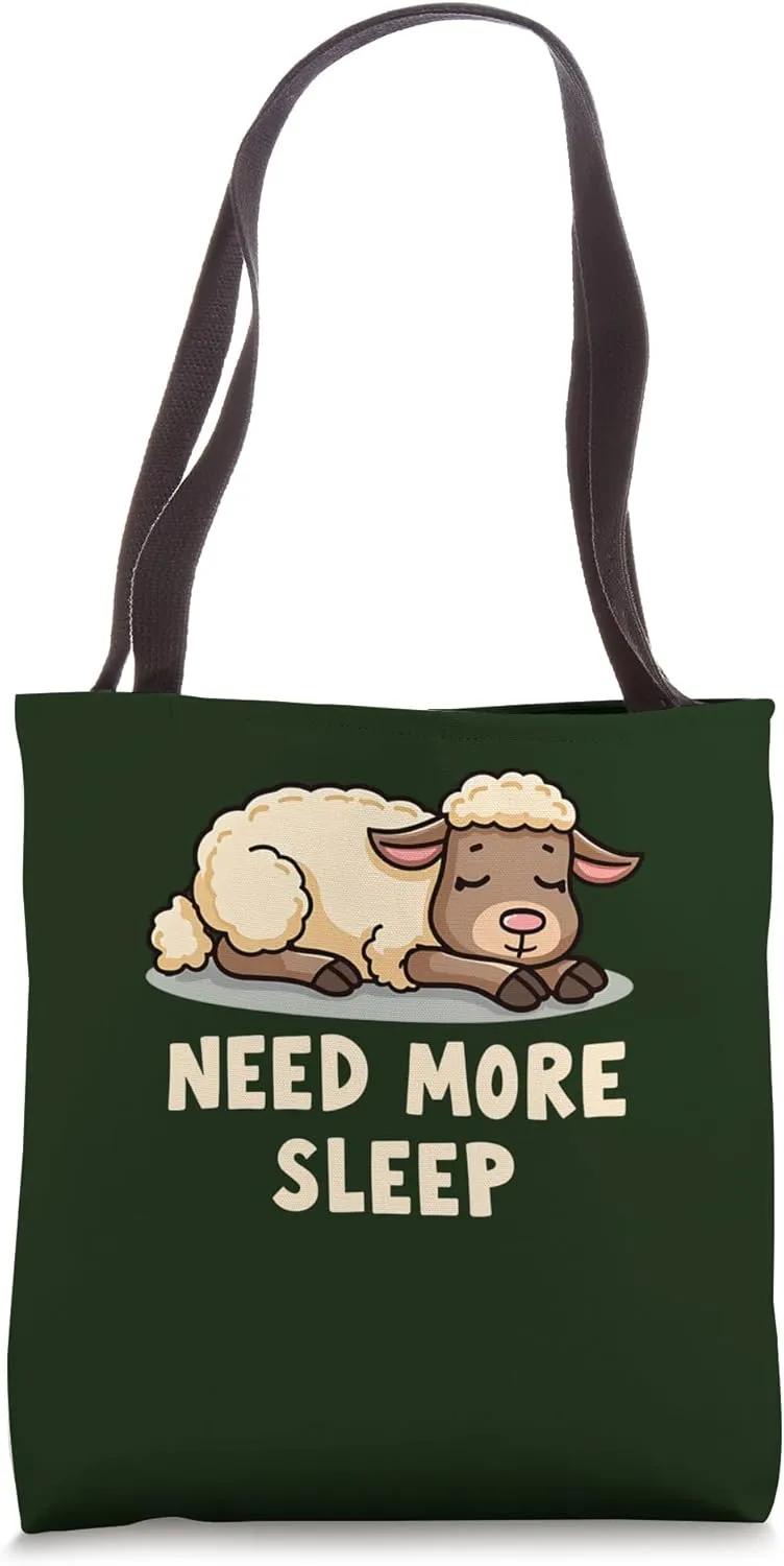 Need More Sleep Cute Sleeping Sheep Funny Tote Bag