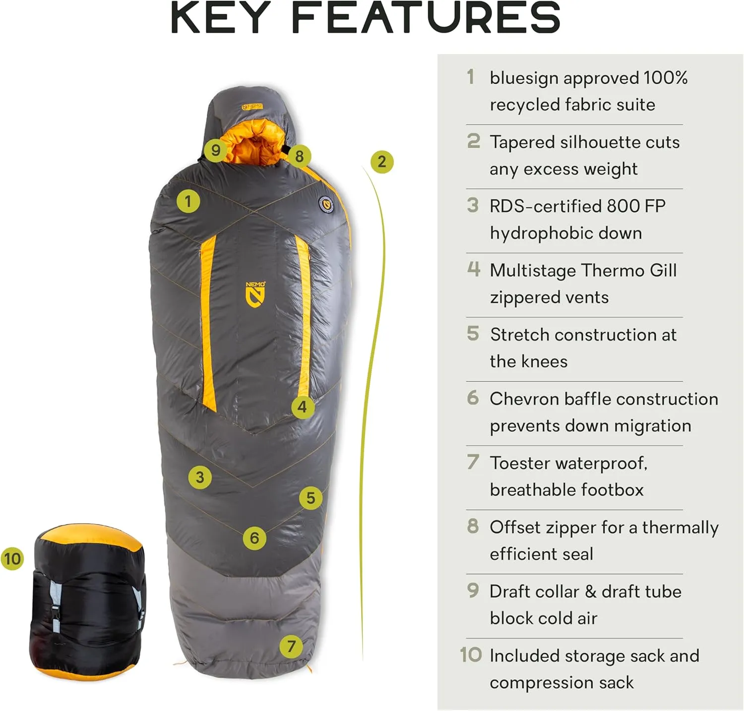 NEMO Equipment Sonic Down Mummy Sleeping Bag