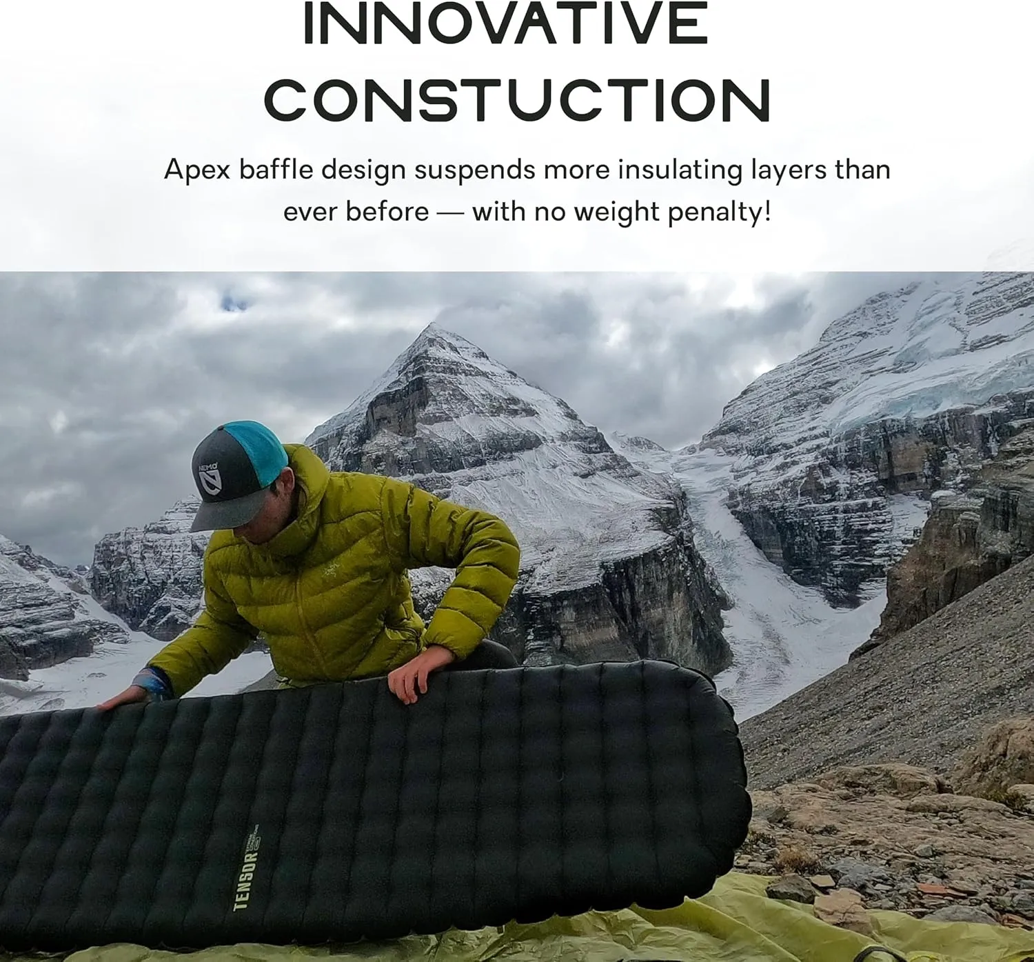 NEMO Equipment Tensor Extreme Conditions Sleeping Pad - Regular Mummy (72" x 20) - Black/Birch Bud/Citron