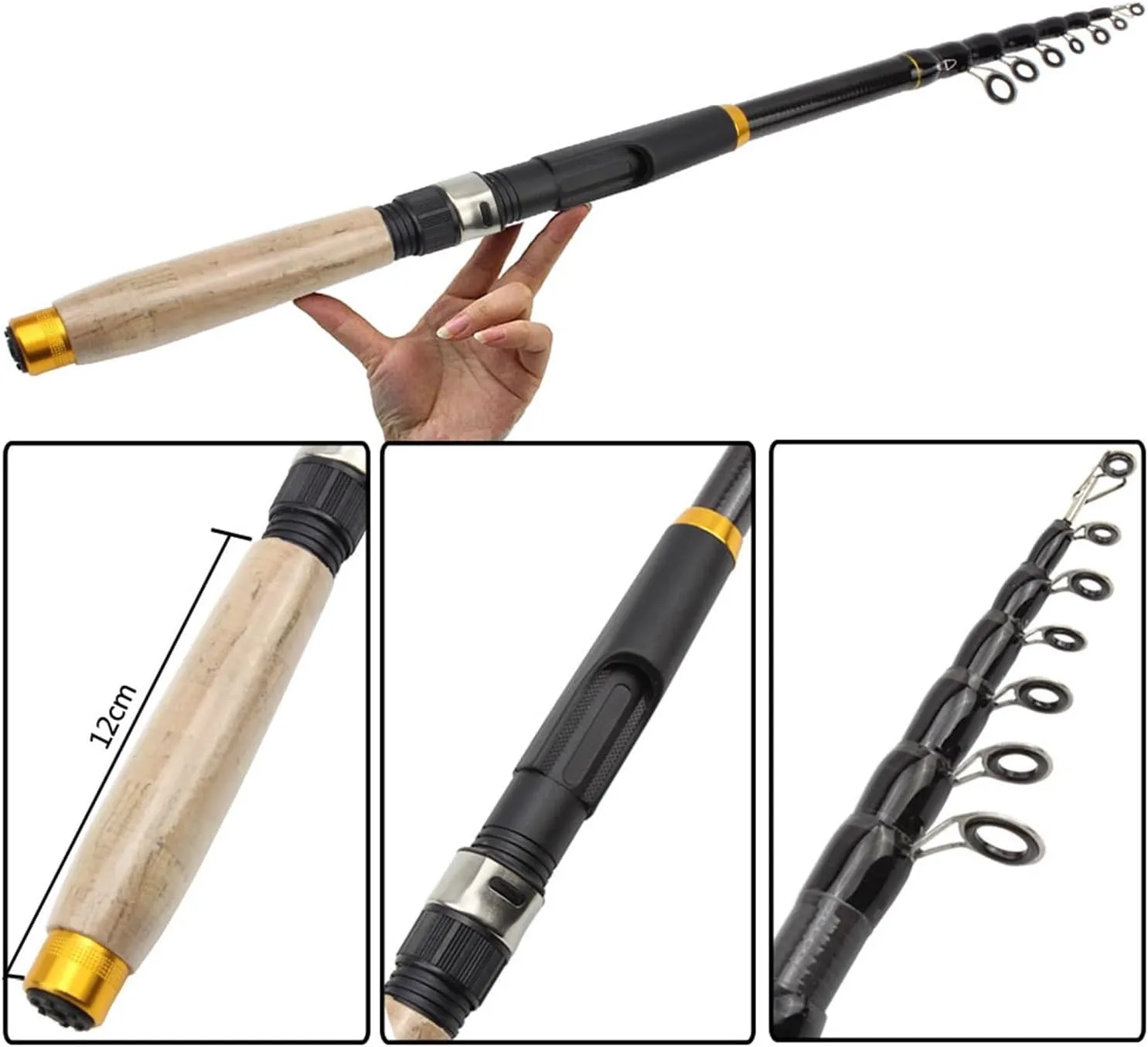 New 1.8m-3.0m Multifunction Spinning Rod Carbon Fishing Fish Pole Telescopic Travel Fishing Rod Ultrashort Fishing Tackle Leisurely
