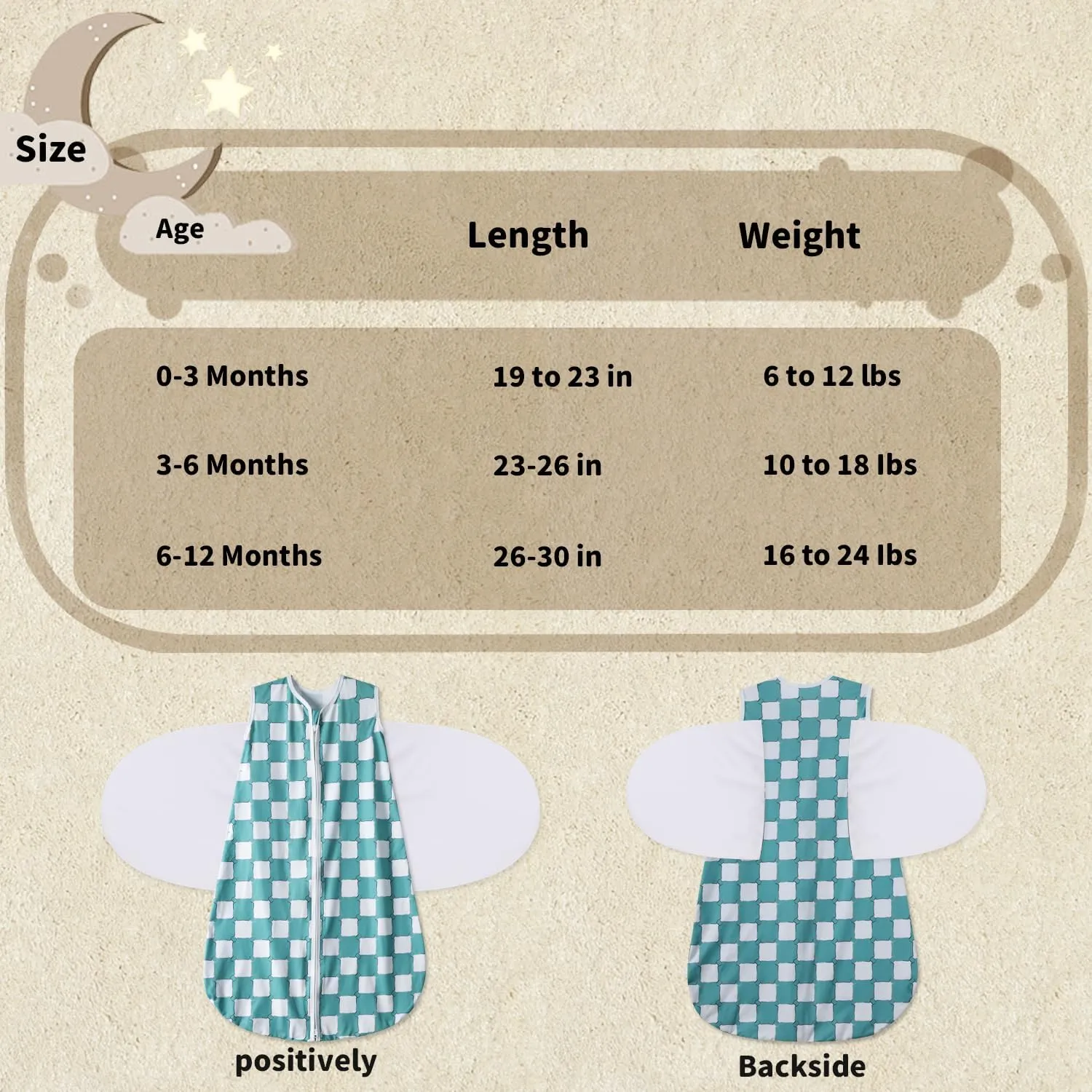 Newborn Sleep Sack Baby Swaddle,3-Way Adjustable Wearable Blanket,100% Rayon Cotton Swaddling Sleeping Bag. (Bohemia&Checkered, 0-3 Months)