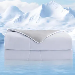 NEXHOME PRO Cooling Comforter King Size, Double Sided Cooling Blanket, All Season Soft Cooling Comforter for Hot Sleepers, Silk Smooth Breathable & Lightweight, 90"x90", Blue & Grey Double-Sided